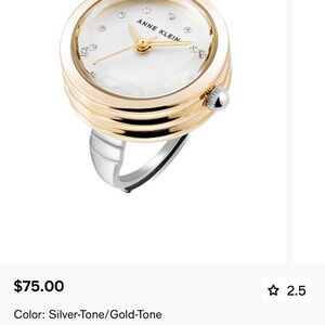 Anne Klein Silver and Gold Watch Ring